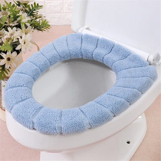 Warm Washable Soft Coral Velvet Toilet Seat Cover | Random Colour |